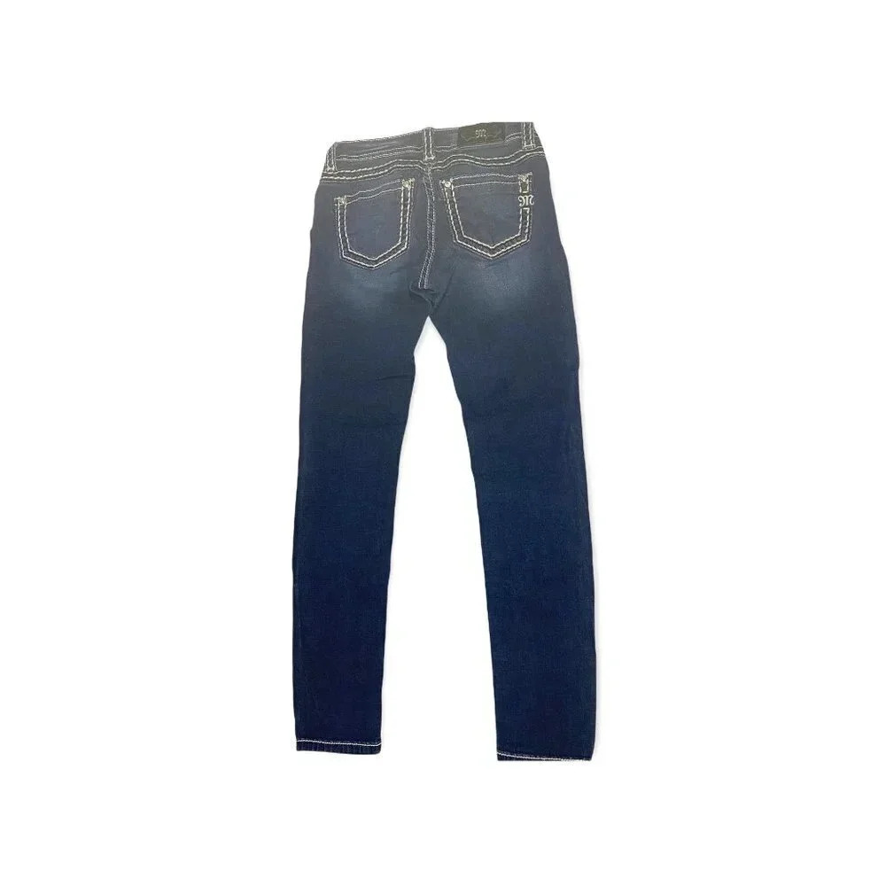 MISS ME Super Skinny Jeans Mid Rise with Embroidered Pockets Style #: MS5012G20
